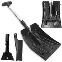 Pelle à neige pliable multifonctions avec brosse et grattoir