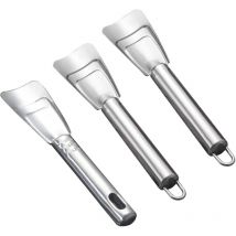 Monly - Pelle à glace en acier inoxydable - Lot de 3 pièces pour congélateur et cuisine