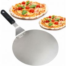 Pelle à Pizza Ronde en Inox avec Manche en Anti-dérapant Idéal Pour Les Gâteaux, Pizzas, Tartes
