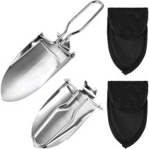 Tanabata - 2pcs Mini Pelle de Jardin en Acier Inoxydable - Pliable avec Étui