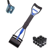 Animood - Pelle Ramasse Crottes en abs avec Poignée Ergonomique - l. 60 cm - Dimensions de la tête : 13,5 x 12,5 x 10 cm - Inclus 200 Sacs de