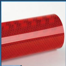 Pellicola adesiva retroriflettente in microsfere ad alta intensità in pet Colore - Rosso, Misura - 1240mm (124cm) x 300cm