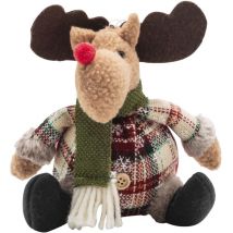 Peluche assise renne 25cm