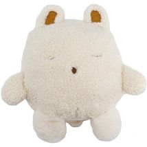 Peluche double face ultra-douce lapin Crème 30 cm