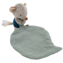 Peluche et doudou plat souris Bleu 20 cm