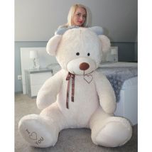 Peluche orsacchiotto grande gigante - 105 x 85 cm - panna-b