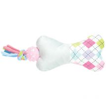 Peluche Tiny os gris balle TPR 19 cm jouet pour chiots - animallparadise