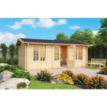 Lasita Maja - Pembrokeshire 53-Log Cabin, Wooden Garden Room, Timber Summerhouse, Home Office - L540 x W345.8 x H239.4 cm