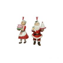 Pendaglio natalizio Mr e Mrs, altezza 12 cm