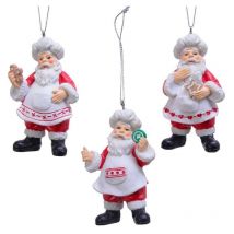 Pendaglioendino assortito Babbo Natale rosso 9cm