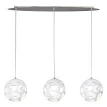 Inspired Mantra - Organica - Ceiling Pendant 3 Light E27 Line, Gloss White, Polished Chrome
