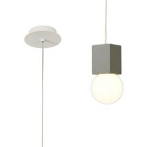 Mantra - Inspired Fusion Galaxia Galaxia Suspension Carrée, 1 Lumière E27, Ciment Blanc / Gris