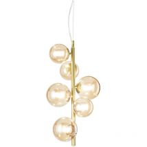 Perlage 6 Light Globe Pendant Ceiling Light Brass - Ideal Lux