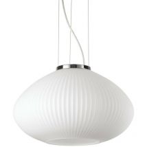 Ideal Lux Plisse Globe Dome Pendant Ceiling Light Chrome 35cm