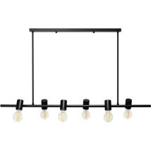 Toolight - Pendant Lamp APP480-6CP Metal Industrial Black 6-light points E27 100x74cm