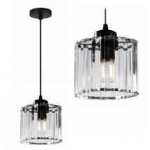 Pendant Lamp toolight APP511-1CP Cristal Black 1-light point E27 13x13x12-102cm - transparent / black