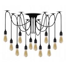 Toolight - Pendant Lamp JDL-04 spider 12 ampoules E27 Black
