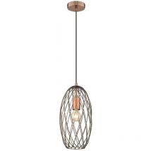 Spring Lighting - 1 Light Wire Ceiling Pendant Antique Copper, E27
