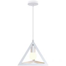 Norcks - Pendant Light- E27 Metal Lampshade Creative Triangle Ceiling Light Retro Chandelier Vintage Industrial Pendant Lights White
