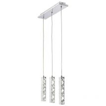 Inspired Clearance - Galaxy Linear Pendant 3 Drop led 6000K 3 x 3W Polished Chrome, Crystal