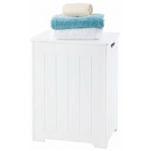 Elegant Brands - Pendeen Laundry Cabinet // White Scandinavian-inspired Storage Bin for Bathroom or Bedroom