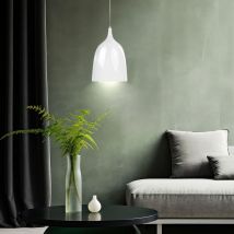 Pendel Leuchte weiß Wohn Zimmer Tisch Hänge Beleuchtung Metall Lampe rund Spotlight 1102102