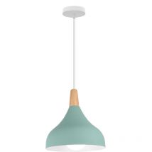Pendelleuchte, 1 Flammig Hängeleuchte im Moderne Stil, Kronleuchter mit Ø20cm Lampenschirm für Wohnzimmer Schlafzimmer Esszimmer (Grün)