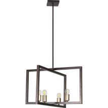 Privatefloor Pendelleuchte Retro-Design mit 4 goldenen Kappen – Vintage Deckenlampe für Wohnzimmer – 110 cm Höhe