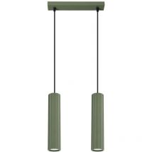 Pendelleuchte Aluminium GU10 h: max. 90 cm Olivgrün 2-flammig länglich Modern Hängeleuchte