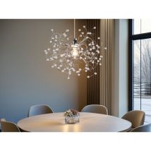 Ausgefallene Pendelleuchte gloria Silber Chrom mit Acryl Kristall, ø 52cm