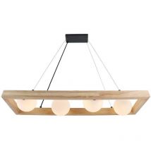 Pendelleuchte Hängelampe Esstischleuchte Glas Kugeln Holzleuchte braun h 150 cm