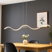 Wofi - Pendelleuchte Hängelampe Esstischleuchte, Designlampe mit magnetischem Element, Wellenform, Metall, chrom, led 1350lm 4000K neutralweiß, BxL