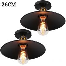 Axhup - Pendelleuchte Industriell Vintage Hängelampe Mit Ø26cm Lampenschirm Kronleuchter Art Edison Lampe E27 Für Loft Wohnzimmer Esszimmer Schwarz 
