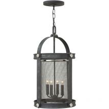 Elstead - Pendelleuchte Kronleuchter Laterne 4x E14 Light Aged Zinc Lampadario a sospensione Lanterna 4x E14 Zinco invecchiato chiaro