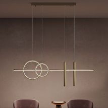 Doporro - Pendelleuchte 100cm led Hängelampe Linear design 3000K/4000K/6000K Verstellbares Kabel 38W Gold Hängeleuchte für Esszimmer Wohnzimmer