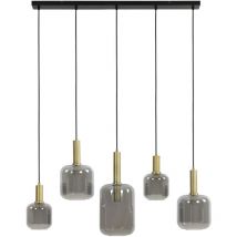 Light&living - hängeleuchte - Lekar - bronze - glas rauchglas -
