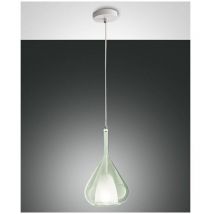 Lila LED-Hängeleuchter aus Metall und transparentem grünem Borosilikatglas 3481-40-140 - Fabas Luce