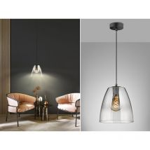 Pendelleuchte miro einflammig Schwarz Rauchglas ø 20cm