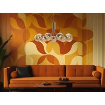 Pendelleuchte neptun 9 flammig Messing & Amberglas Höhe 161cm, ø 83cm