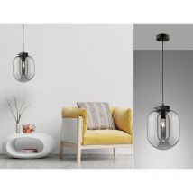 Pendelleuchte regi Industrial einflammig Rauchglas Glaskugel, ø 18cm