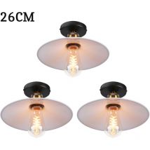 Axhup - Pendelleuchte Weiß Hängelampe mit Ø26cm Lampenschirm Kronleuchter Art Edison Lampe E27 Fassung für Loft Wohnzimmer Esszimmer 3PCS