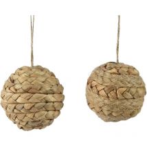 Pendentif en forme de boule en jacinthe d'eau 8x8 cm