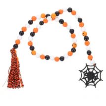 Feiyue - Pendentif en perles d'Halloween Pendentif en perles d'Halloween Pendentif en perles de bois Pendentif en ficelle de perles de bois Décor en