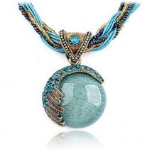 Pendentif turquoise style bohème rétro vintage pour femme