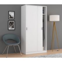 Armoire blanc mat avec 2 portes 100x200 cm - Sofora