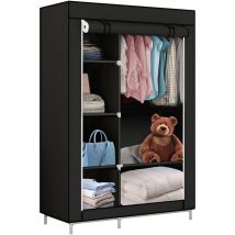 Penderie Portable avec Barre de Suspension Haloyo 105 x 45 x 170 cm,Noir
