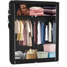 Penderie Portable avec Barre de Suspension,Haloyo ,108 x 45 x 170 cm,Noir