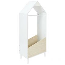 Penderie enfant Maison blanc et bois
