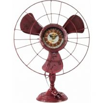 Pendule métal Rouge en forme de vieux Ventilateur