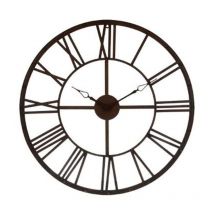 Pendule Murale Métal 'Vintage' 70cm Marron